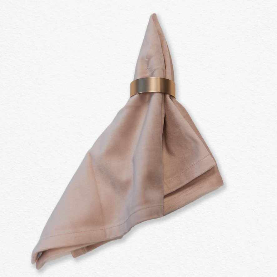 Stoffserviette aus Samt / Velours in Bridal Blush