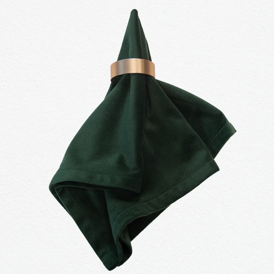 Stoffserviette aus Samt / Velours in Dark Green