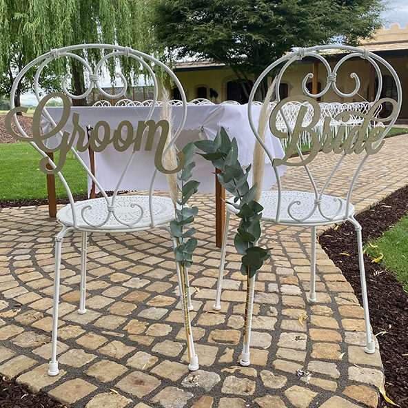 Schriftzug "Bride" & "Groom" in Gold – Bild 2