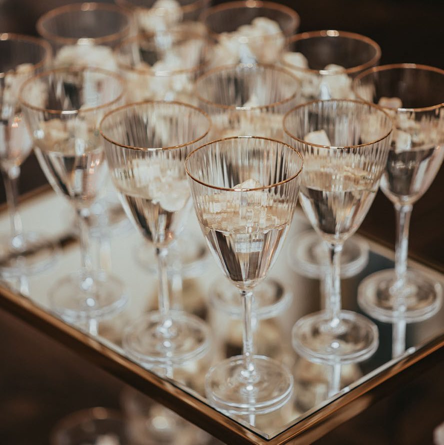 Servierwagen in gold mit Spiegelplatte – Bild 2