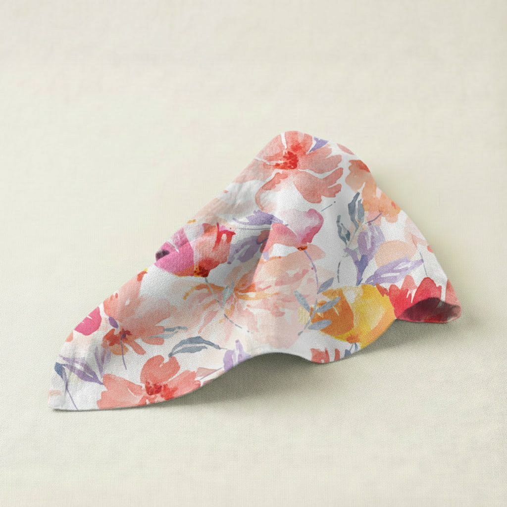 Stoffserviette aus Baumwolle – Aquarell Flower Bomb 50x50cm