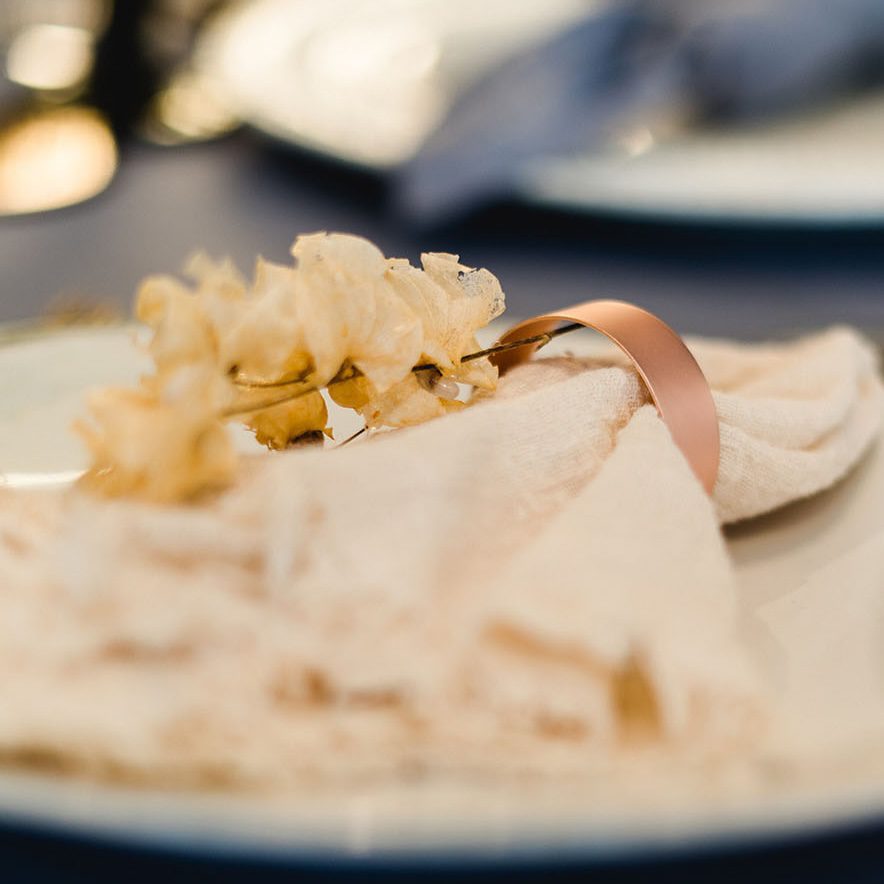 Serviettenringe in roségold matt – Bild 2