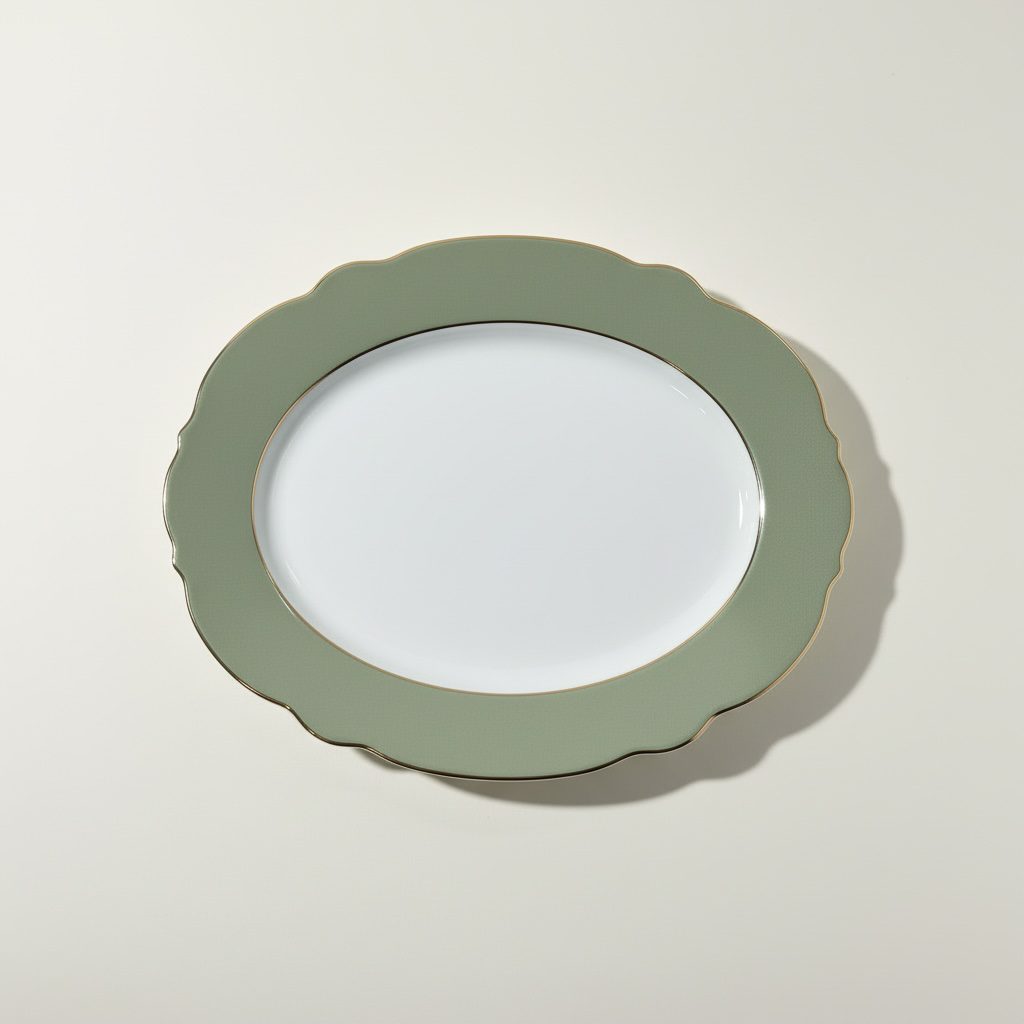 Speiseteller “Elegance grey/green shine” aus Porzellan – ⌀ 26,8 CM