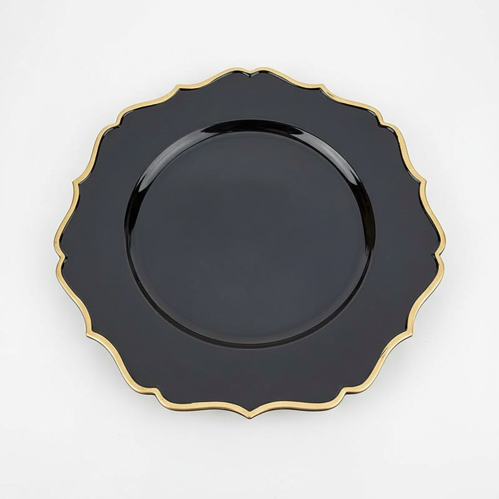 Platzteller “Sunflower Black” mit goldrand ⌀ 34,5 cm