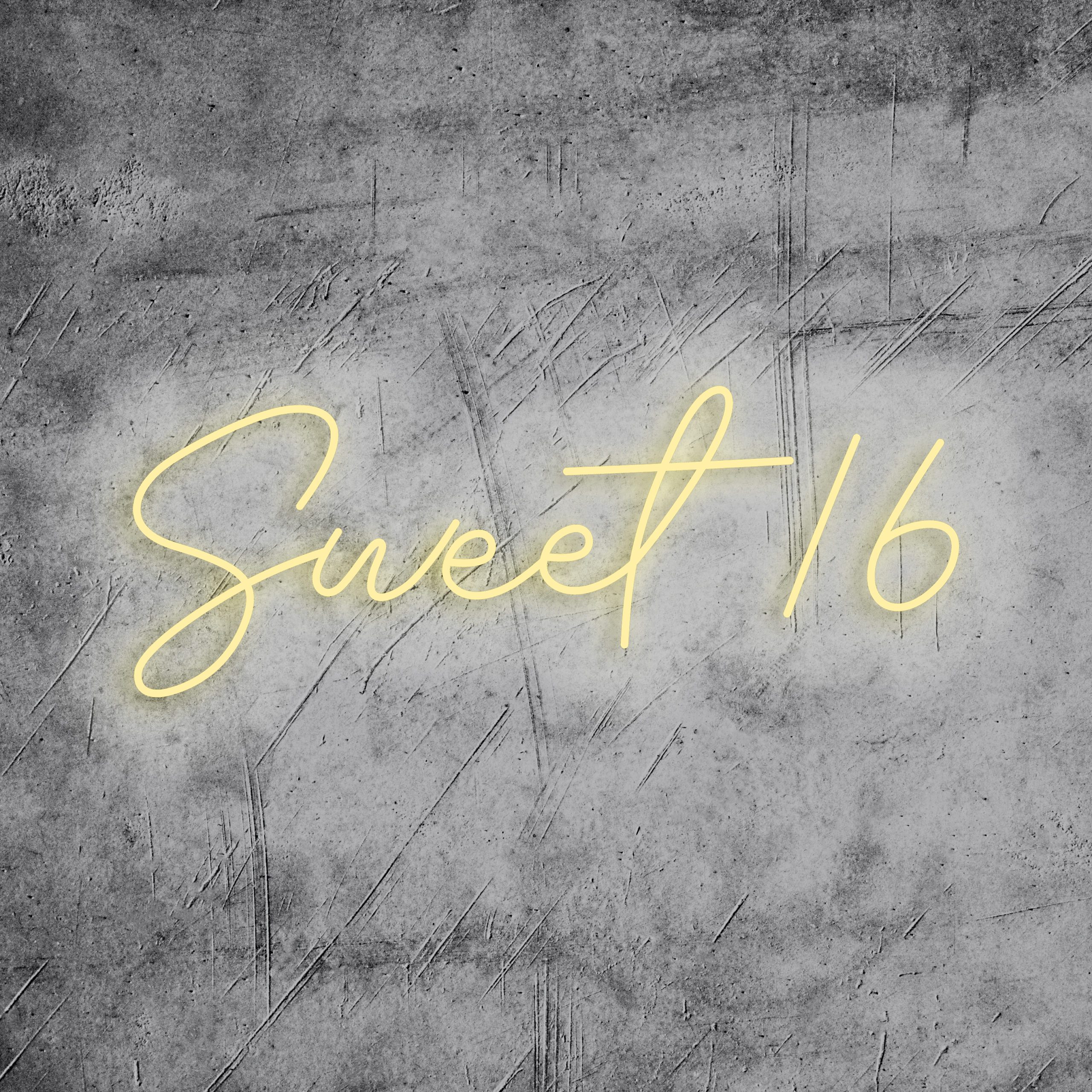 Neon Schriftzug “Sweet 16”