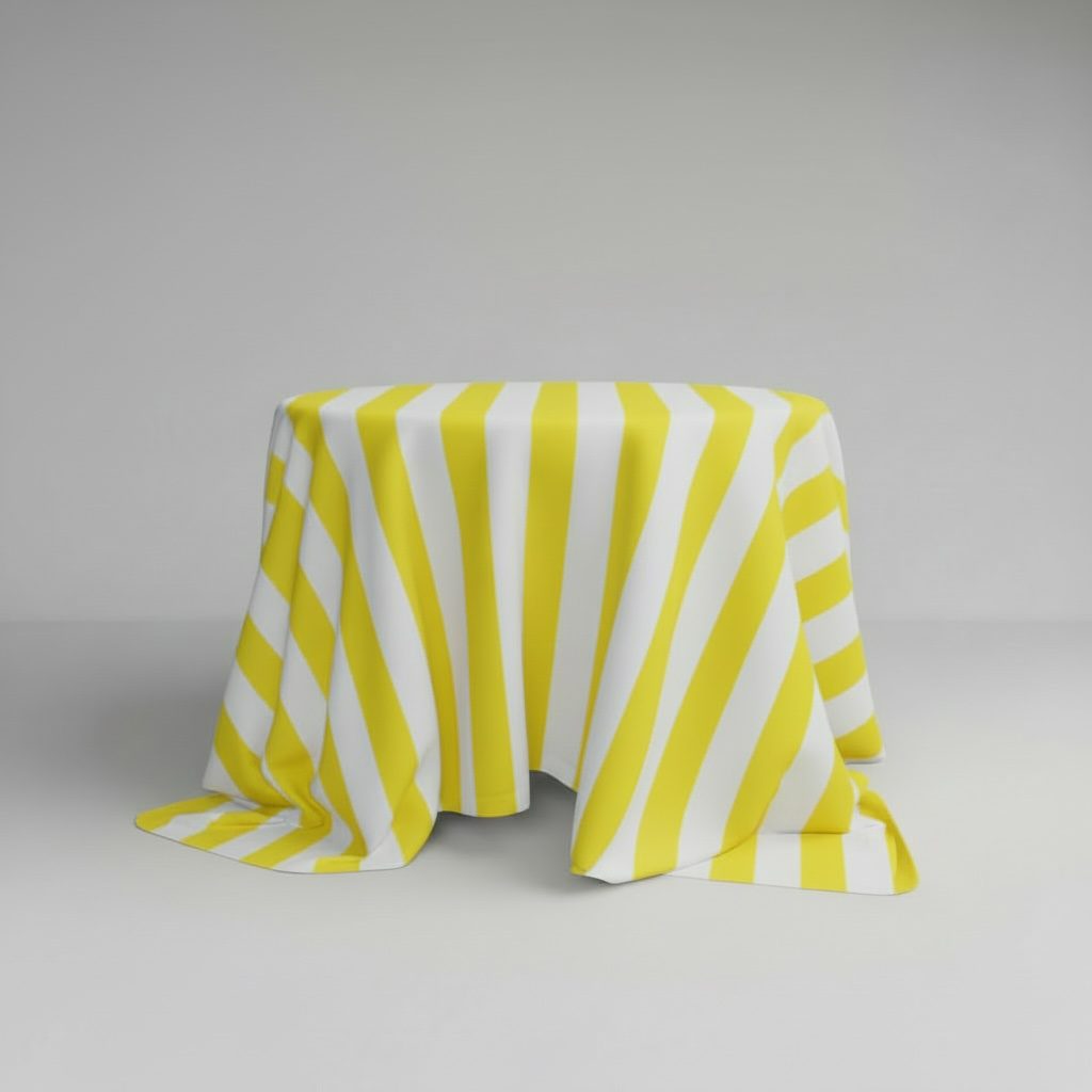 Runde Tischdecke stripes gelb-weiß-gestreift | ⌀ 330 cm