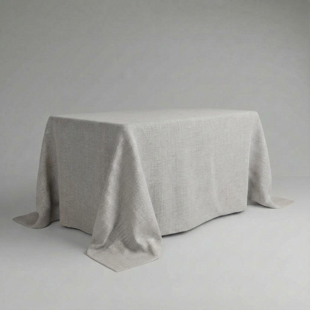 Leinentischdecke in lichtgrau | 350×250 cm