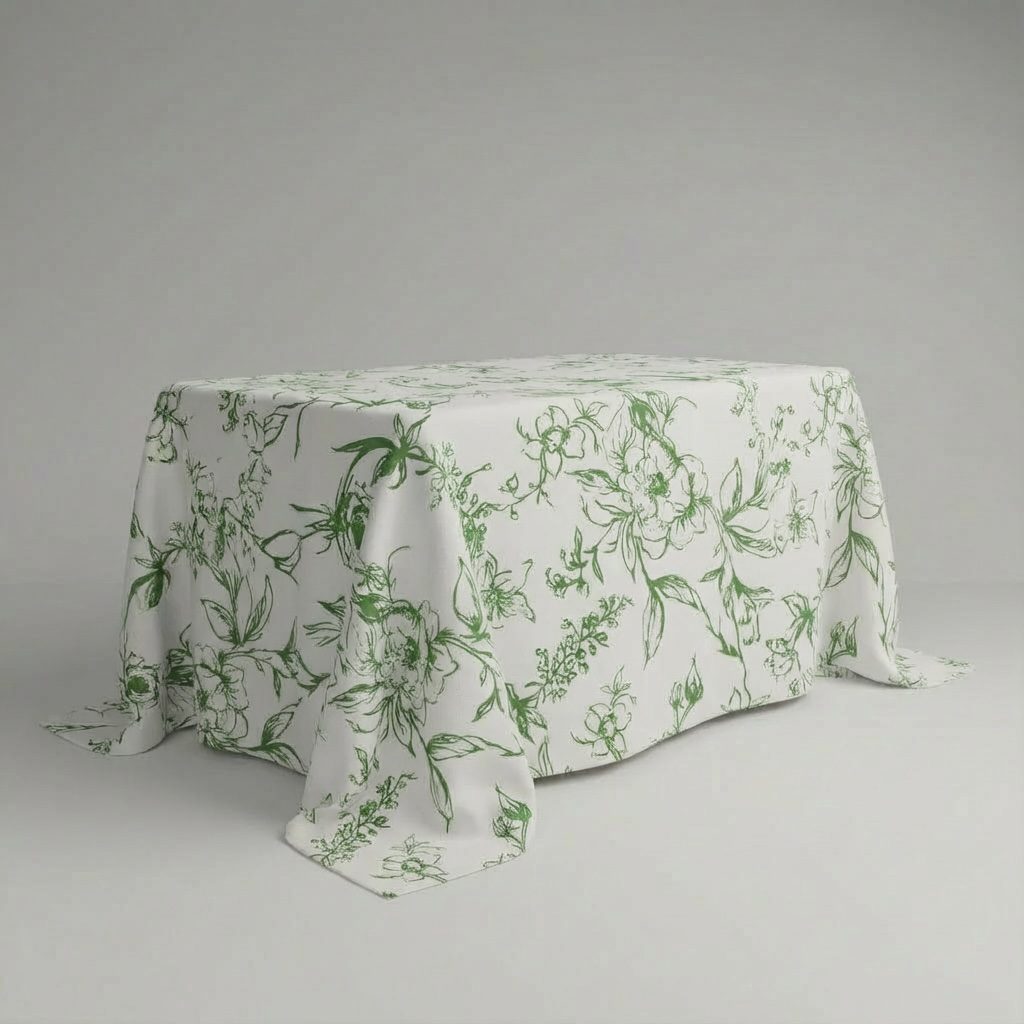 Rechteckige Tischdecke Green Blossom 410x250cm