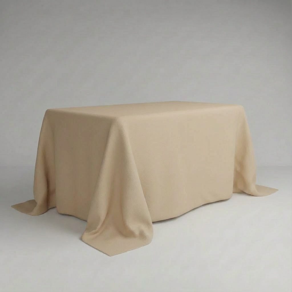 Bodenlange Tischdecke in beige | 350×250 cm