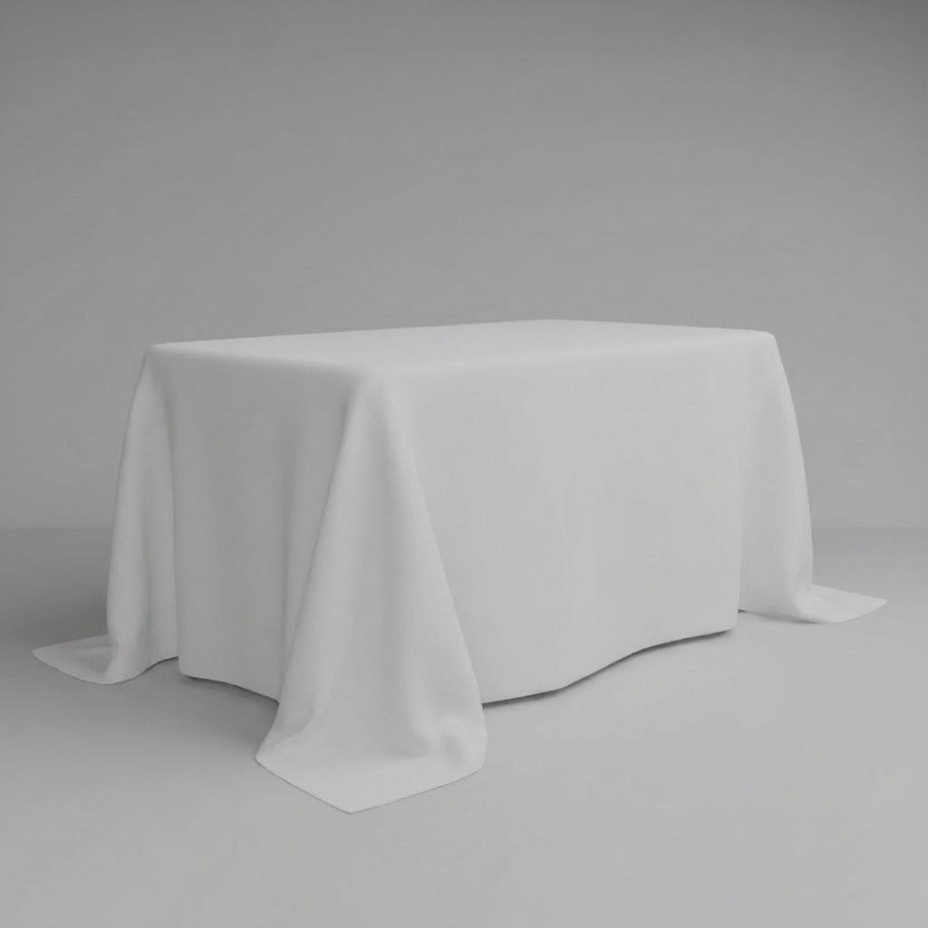 Bodenlange Tischdecke in weiß | 350×250 cm