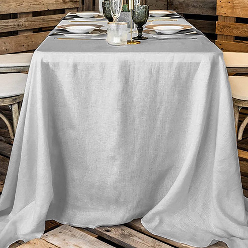 Bodenlange Tischdecke in hellgrau | 350x250 cm – Bild 2