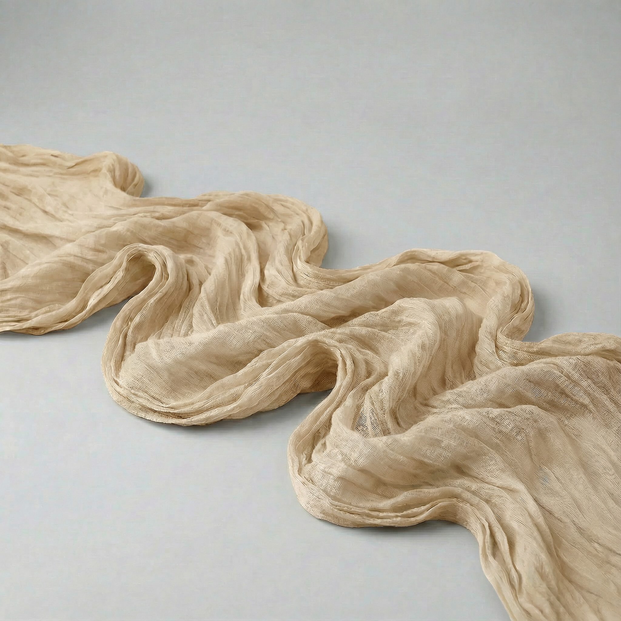 Fineart Chiffon-Tischläufer Sandshell 70x250cm