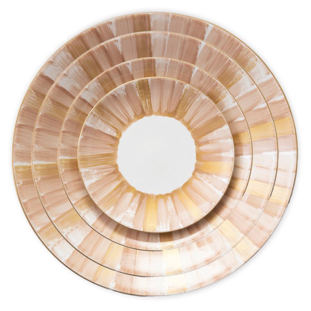 4tlg. Porzellan Teller-Set Peach Fuzz Color of the Year 2024