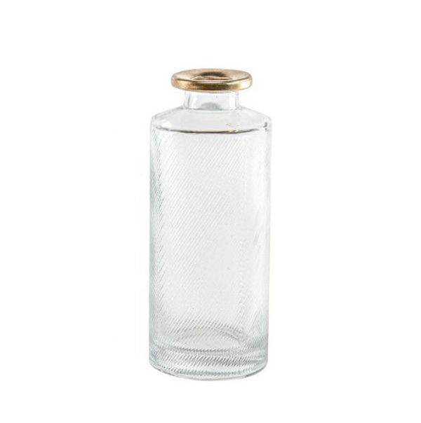 Vase aus Glas mit Diagonal-Relief