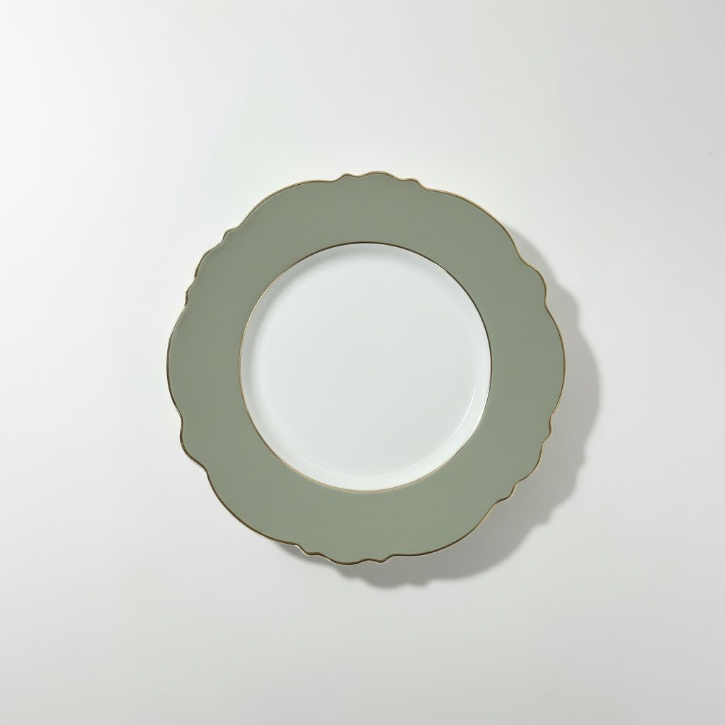 Vorspeisenteller “Elegance grey/green shine” aus Porzellan – ⌀ 21 CM