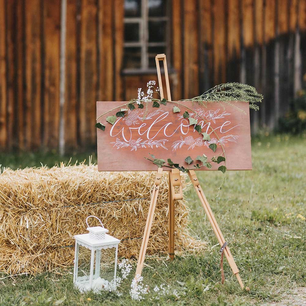 Welcome-Board inkl. Staffelei