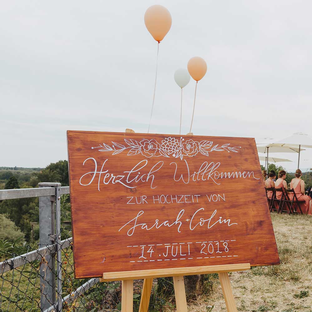 Ablauftafel / Welcome-Board Wood