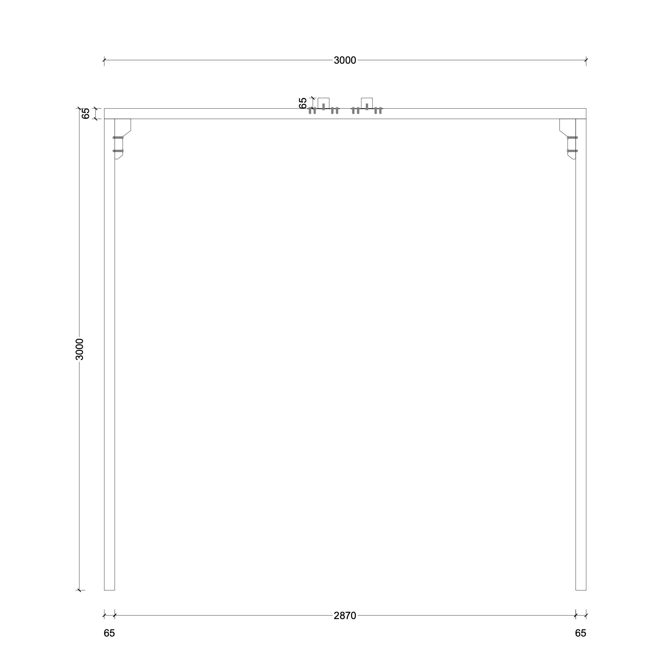 The Gestell macchiato beige: Gerade Erweiterung inkl. Rahmen 300x300cm
