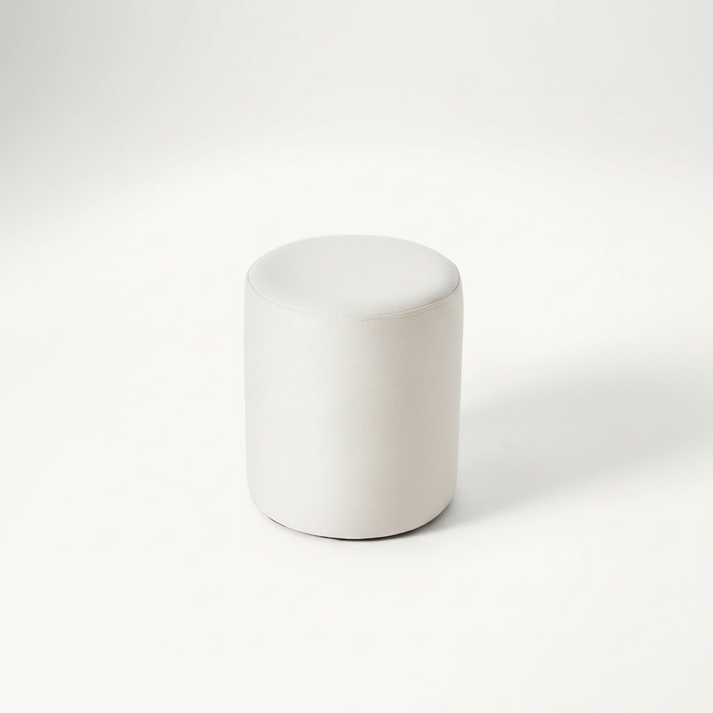 Polsterhocker / Pouf offwhite h45 cm / ⌀ 38 cm