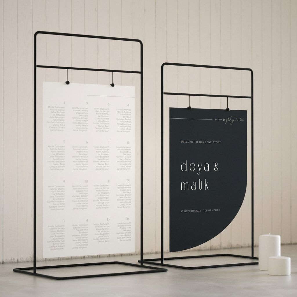 Rahmen für Sitzplan 200x80cm schwarz