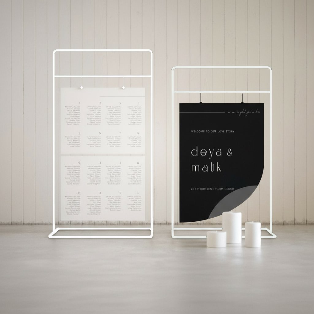 Rahmen für Sitzplan 180x80cm weiß