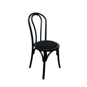 Bentwood Stuhl aus Holz schwarz mit gepolsterter Sitzfläche schwarz