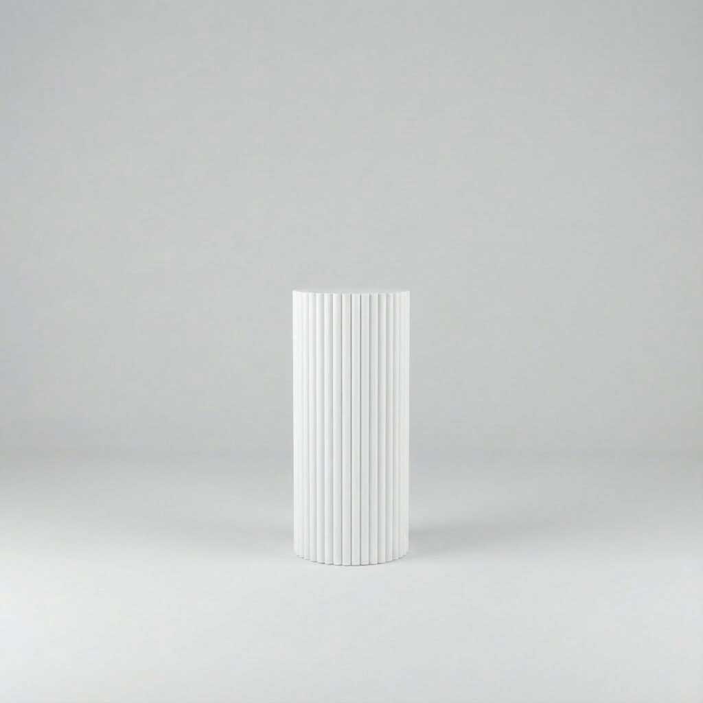 Säule rund geriffelt weiß 80cm