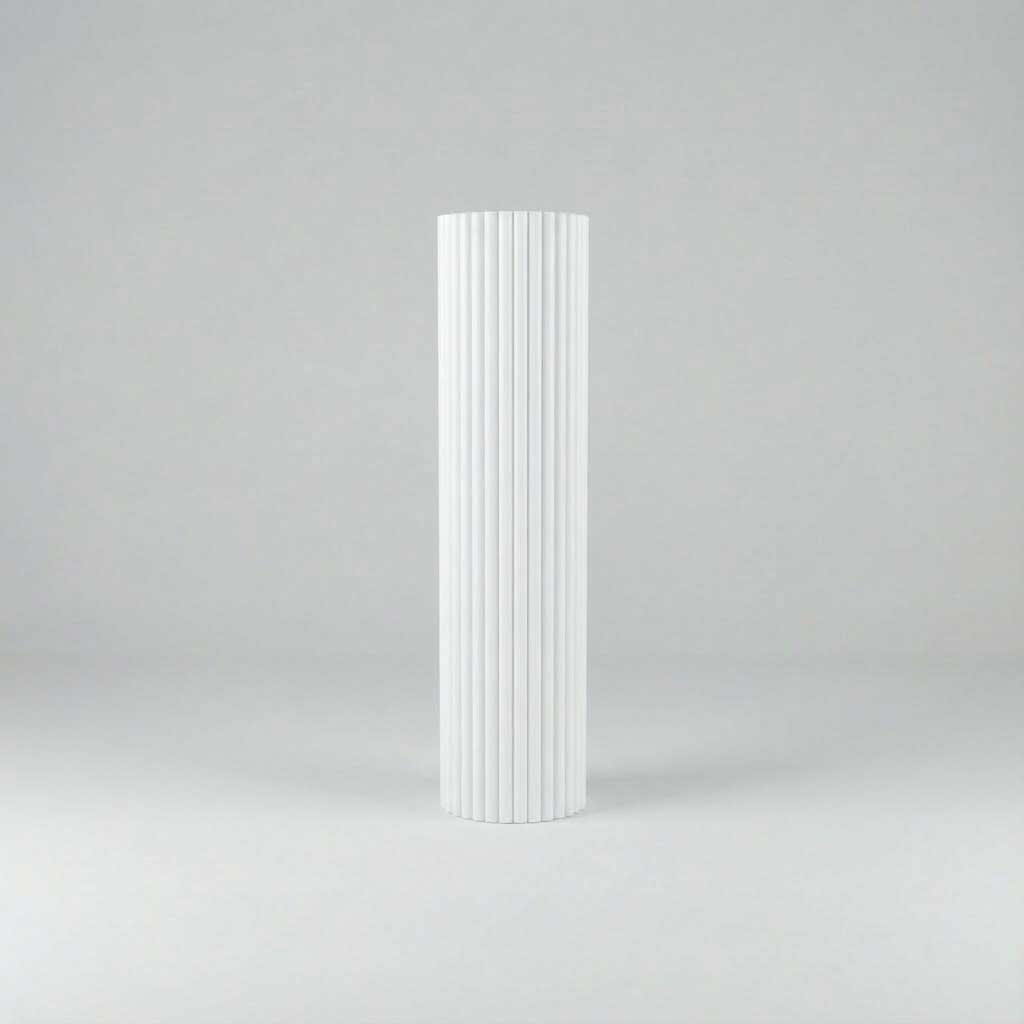 Säule rund geriffelt weiß 150cm