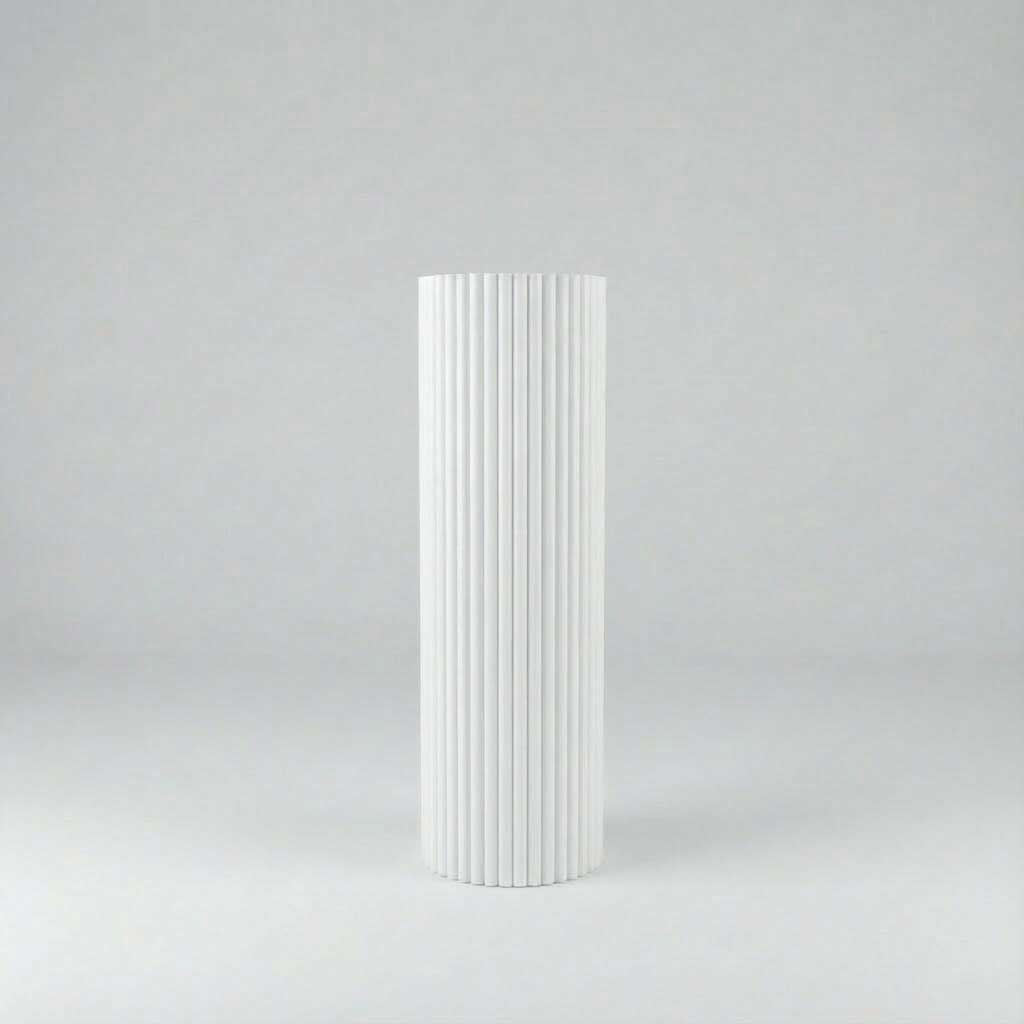 Säule rund geriffelt weiß 120cm