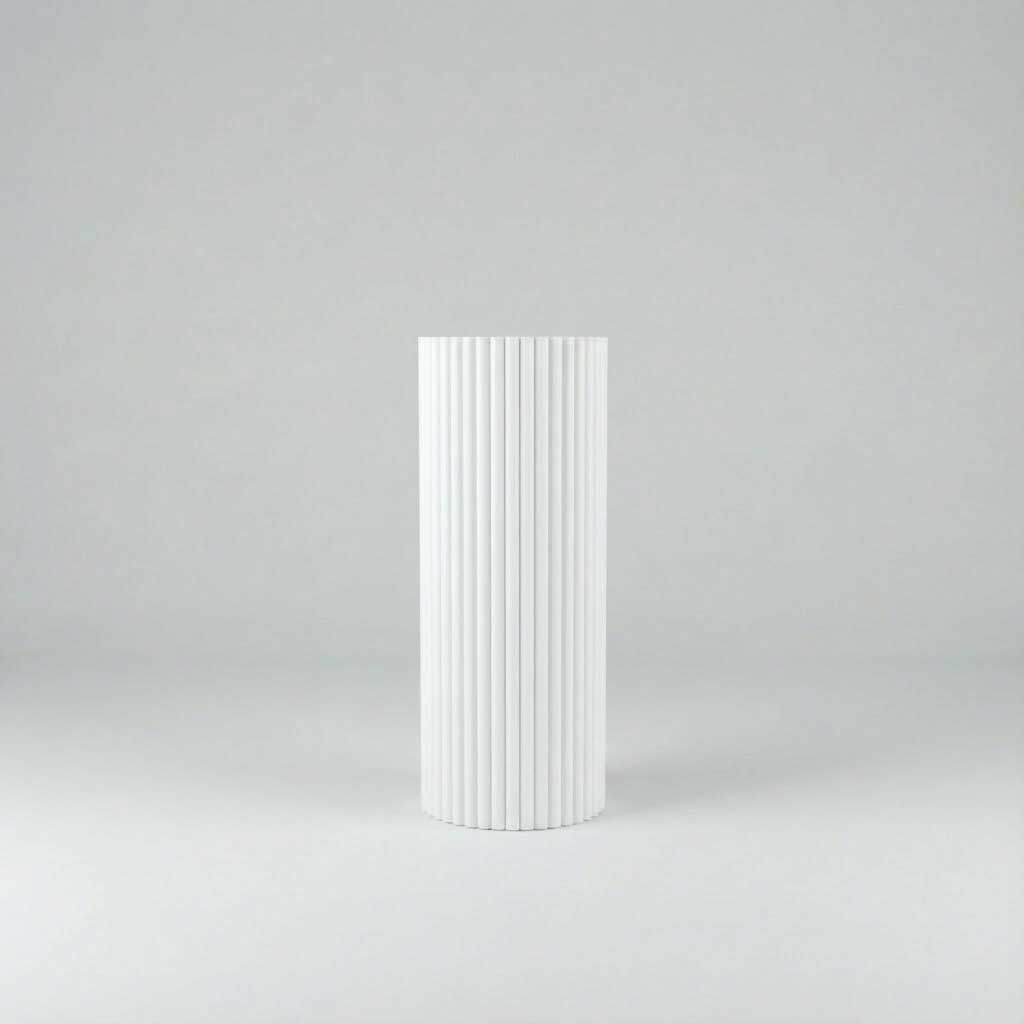 Säule rund geriffelt weiß 100cm