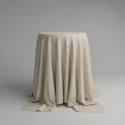 Round Cocktail Tablecloth in Buttercream for Bar Tables | ⌀ 330 cm