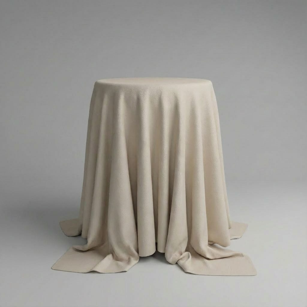 Runde Cocktailtischdecke in Buttercream für Stehtische  | ⌀ 330 cm