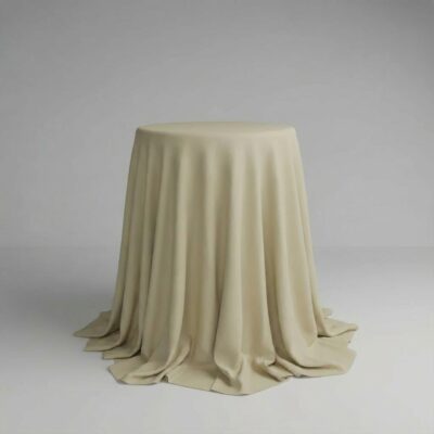 Round Cocktail Tablecloth in Latte Macchiato Beige for Bar Tables | ⌀ 330 cm