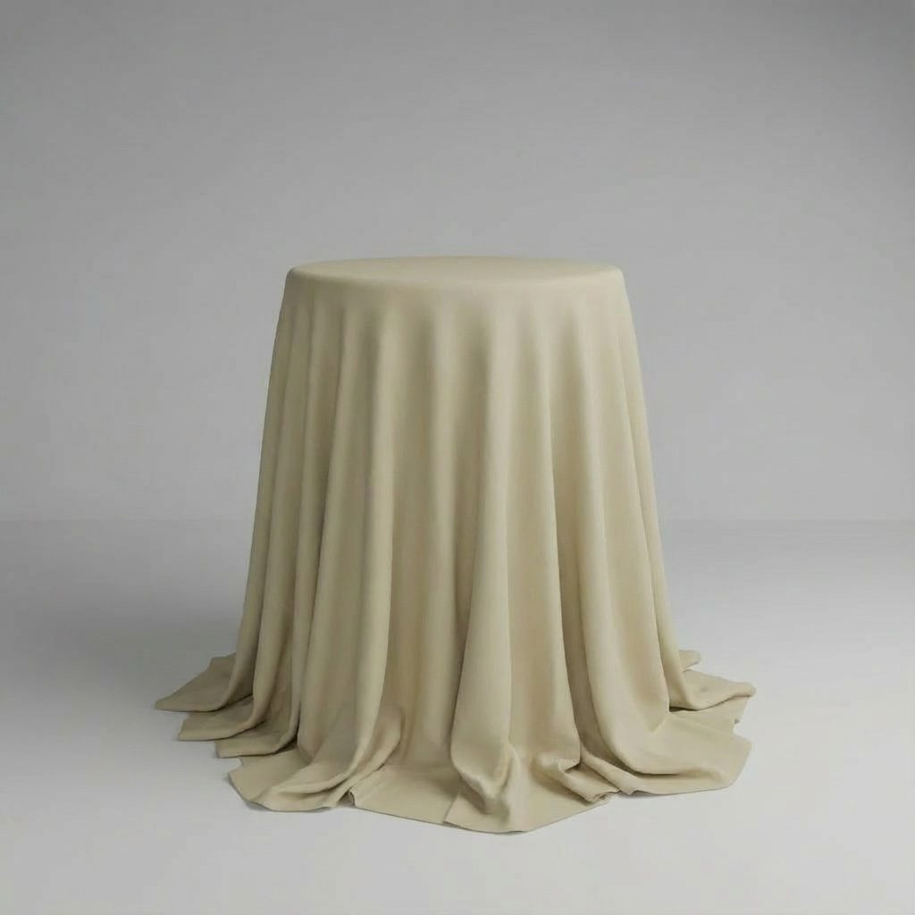 Runde Cocktailtischdecke in Latte Macchiato Beige  für Stehtische | ⌀ 330 cm