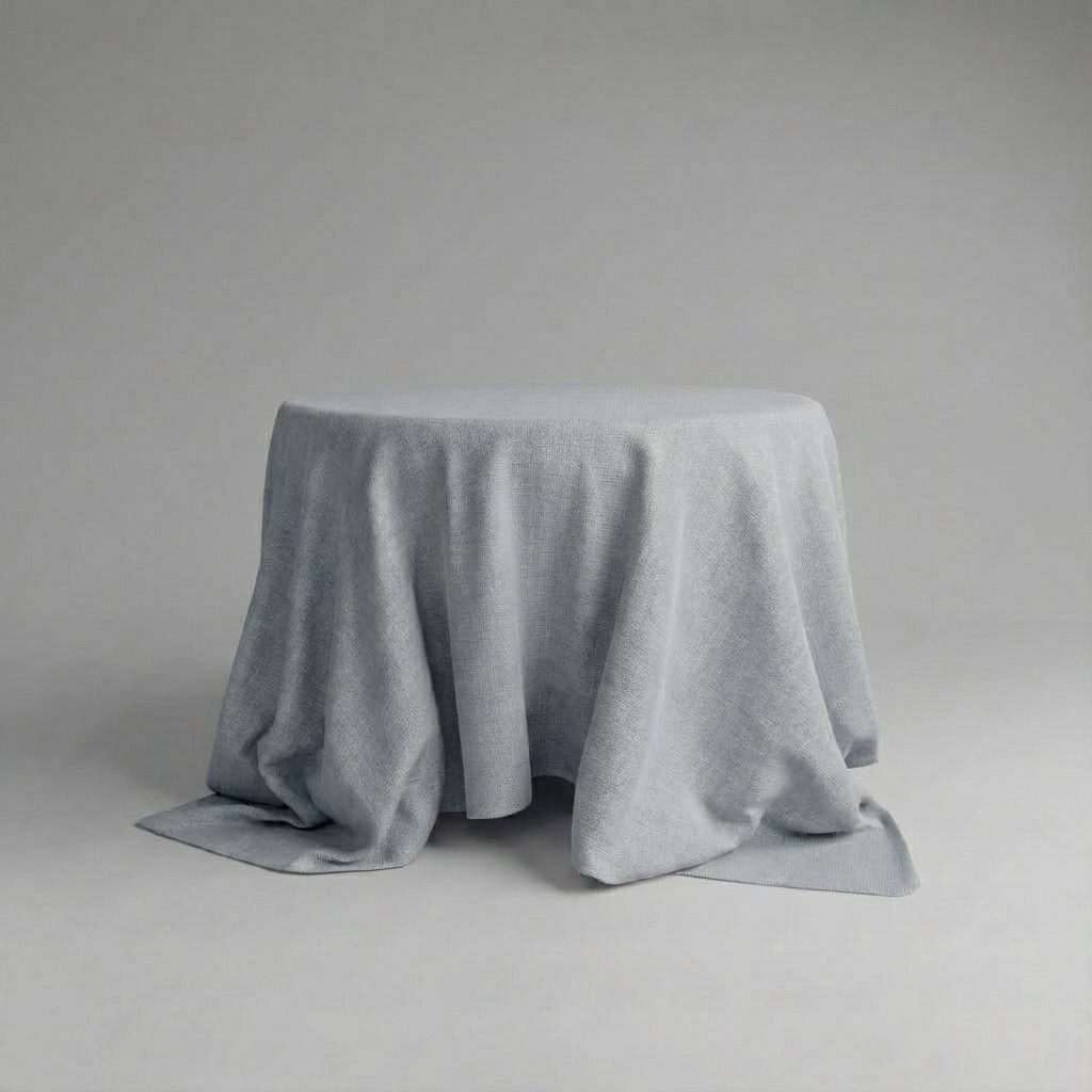 Leinentischdecke in light steel blue  | ⌀ 330cm