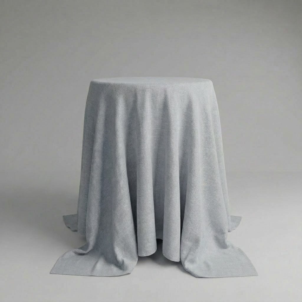 Runde Leinen Cocktailtischdecke in light steel blue für Stehtische ⌀ 330cm