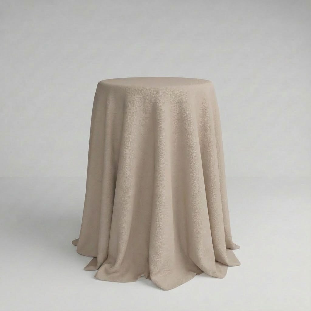 Runde Cocktailtischdecke in macadamia für Stehtische  | ⌀ 330 cm