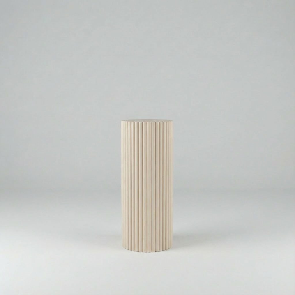 Säule rund geriffelt macchiato beige 100cm