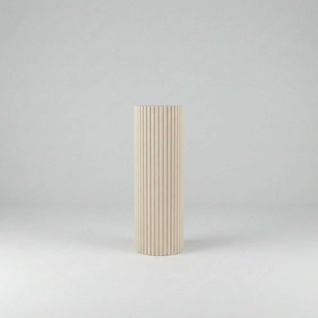 Säule rund geriffelt macchiato beige 120cm