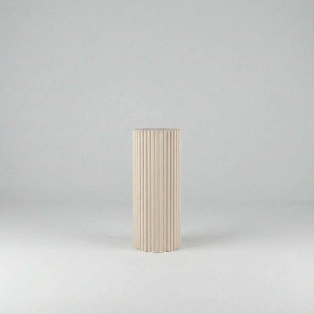 Säule rund geriffelt macchiato beige 80cm