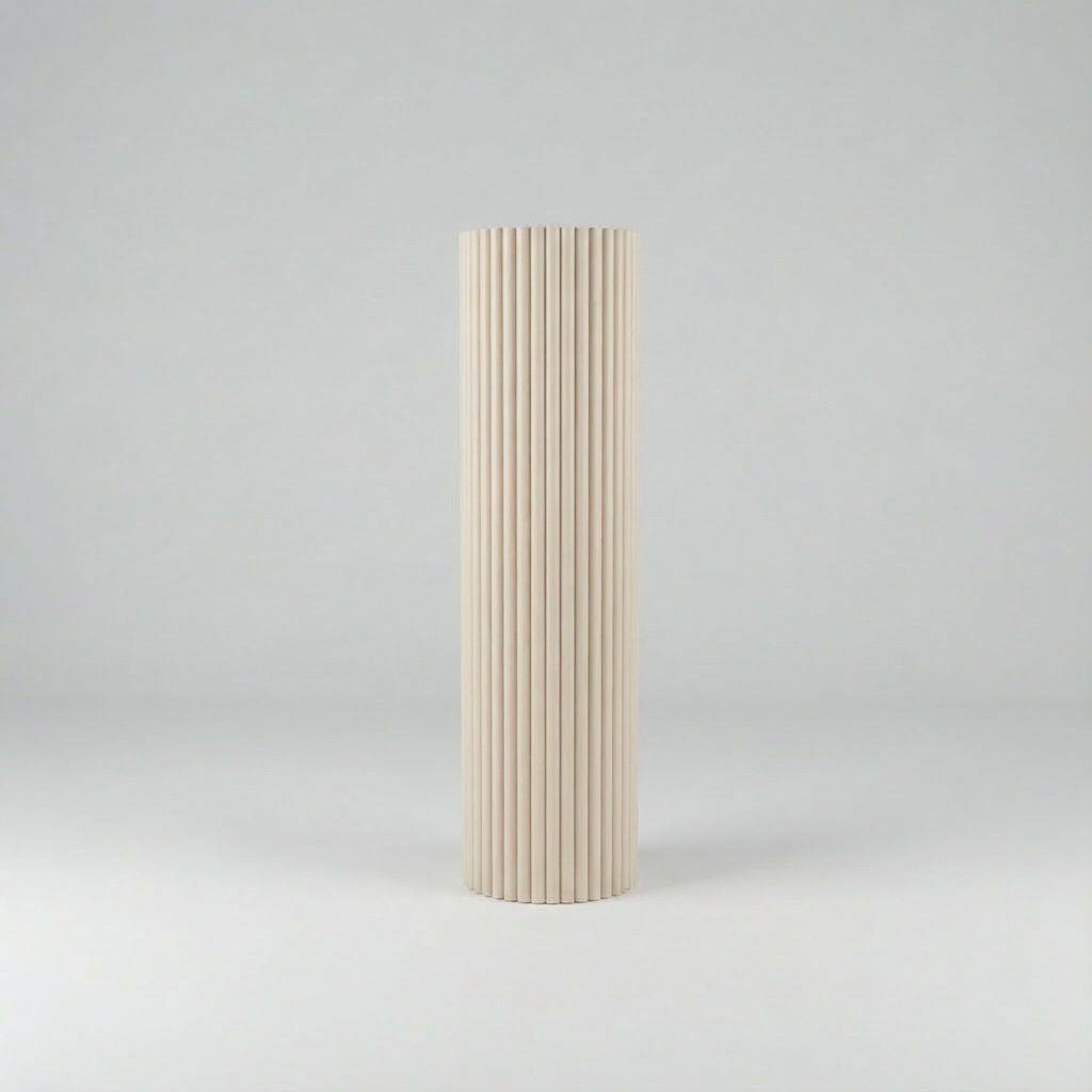 Säule rund geriffelt macchiato beige 150cm