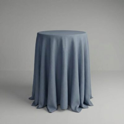 Round Cocktail Tablecloth in Dusty Blue for Bar Tables | ⌀ 330 cm