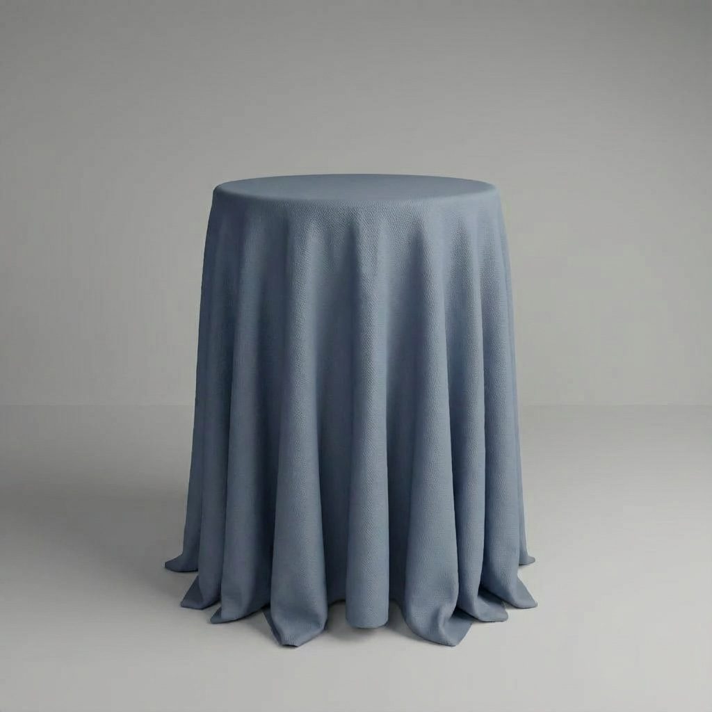 Runde Cocktailtischdecke in Dusty Blue für Stehtische  | ⌀ 330 cm