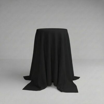Round cocktail tablecloth in matt black for bar tables | ⌀ 330 cm