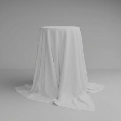 Round Cocktail Tablecloth in White for Bar Table | ⌀ 330 cm