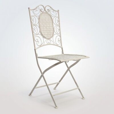 Folding Chair "Café de Paris" – Vintage Cream White