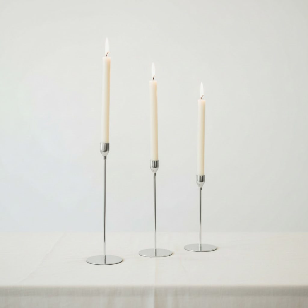 Kerzenständer in silber 3er Set